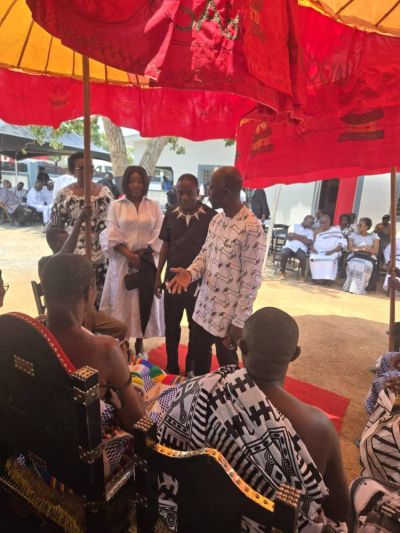 Bekwai MP Ralph Poku-Adusei, wife commiserate with IGP at mother-in-law's burial